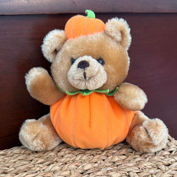 Adorable Pumpkin Teddy Bear Plush - Picture 1 of 6